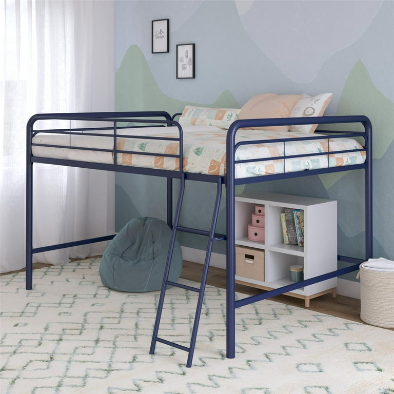 DHP Jett Junior Full Metal Loft Bed Blue