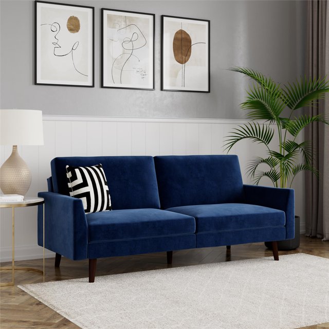 DHP Jules Coil Futon, Blue Velvet