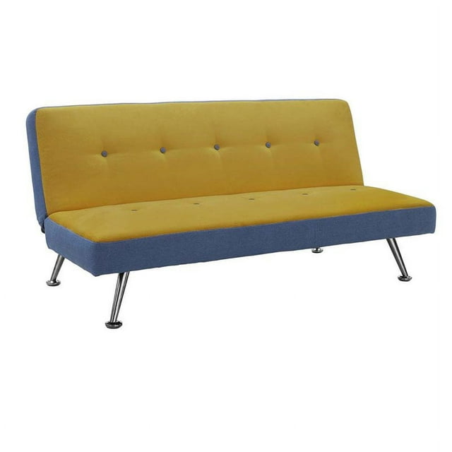 DHP Junior Microfiber Convertible Sofa in Denim and Minion Yellow