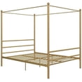 thumbnail image 1 of DHP Kora Queen Metal Canopy Bed in Gold, 1 of 9