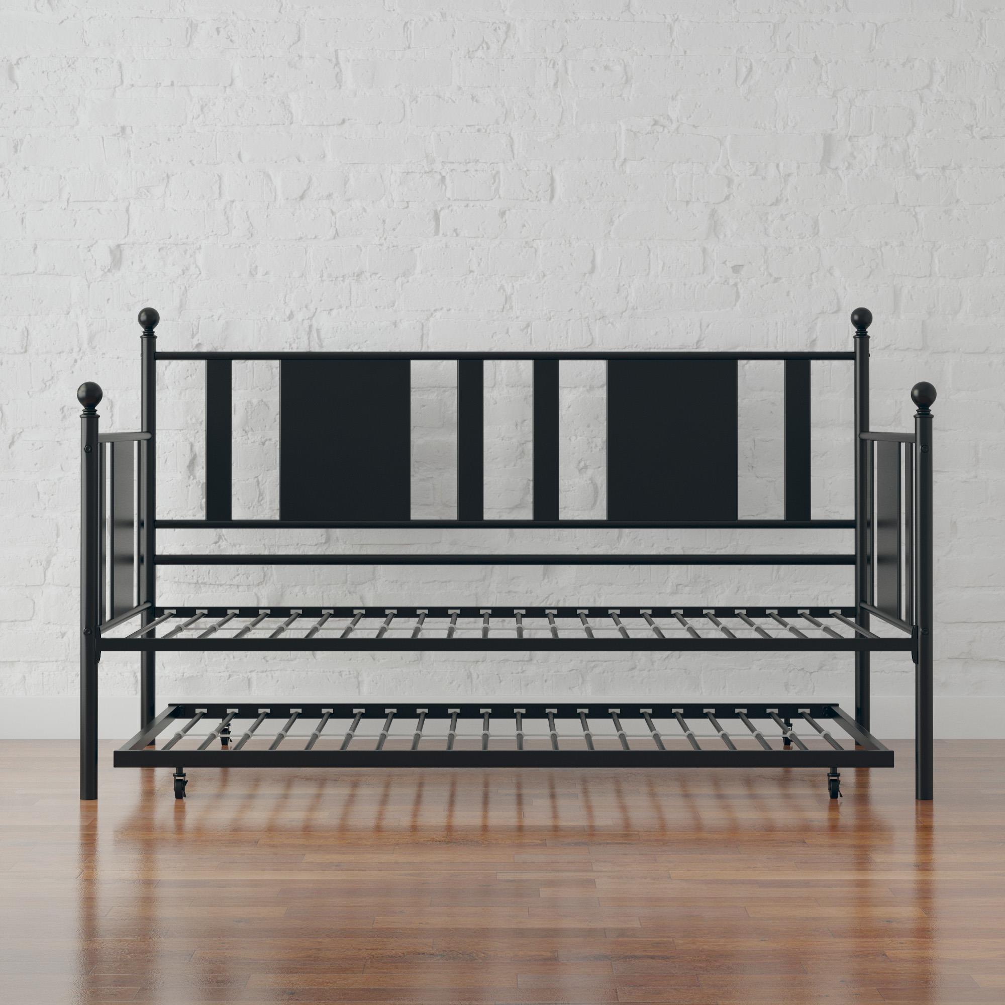 DHP Langham Metal Daybed with Trundle, Black TWIN