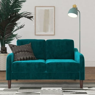 Green velvet loveseat deals