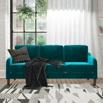 DHP Marbella 3-Seater Sofa Couch, Living Room Furniture, Green Velvet