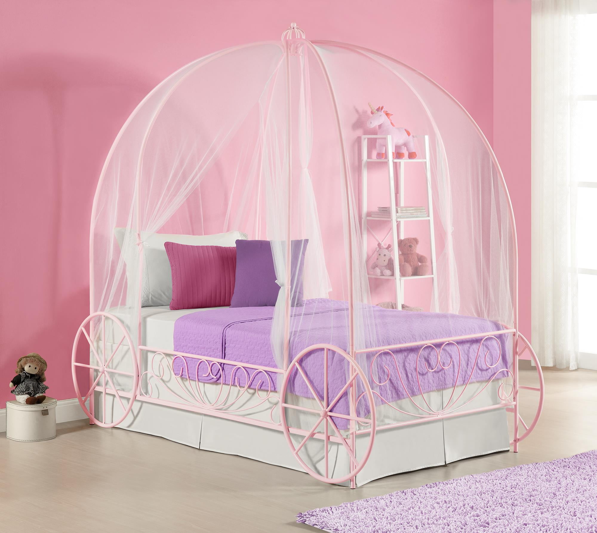 DHP Carriage White Metal Bed Twin Walmart