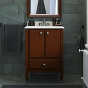 DHP Metcalfe 24 Inch Bathroom Vanity with Sink, Walnut