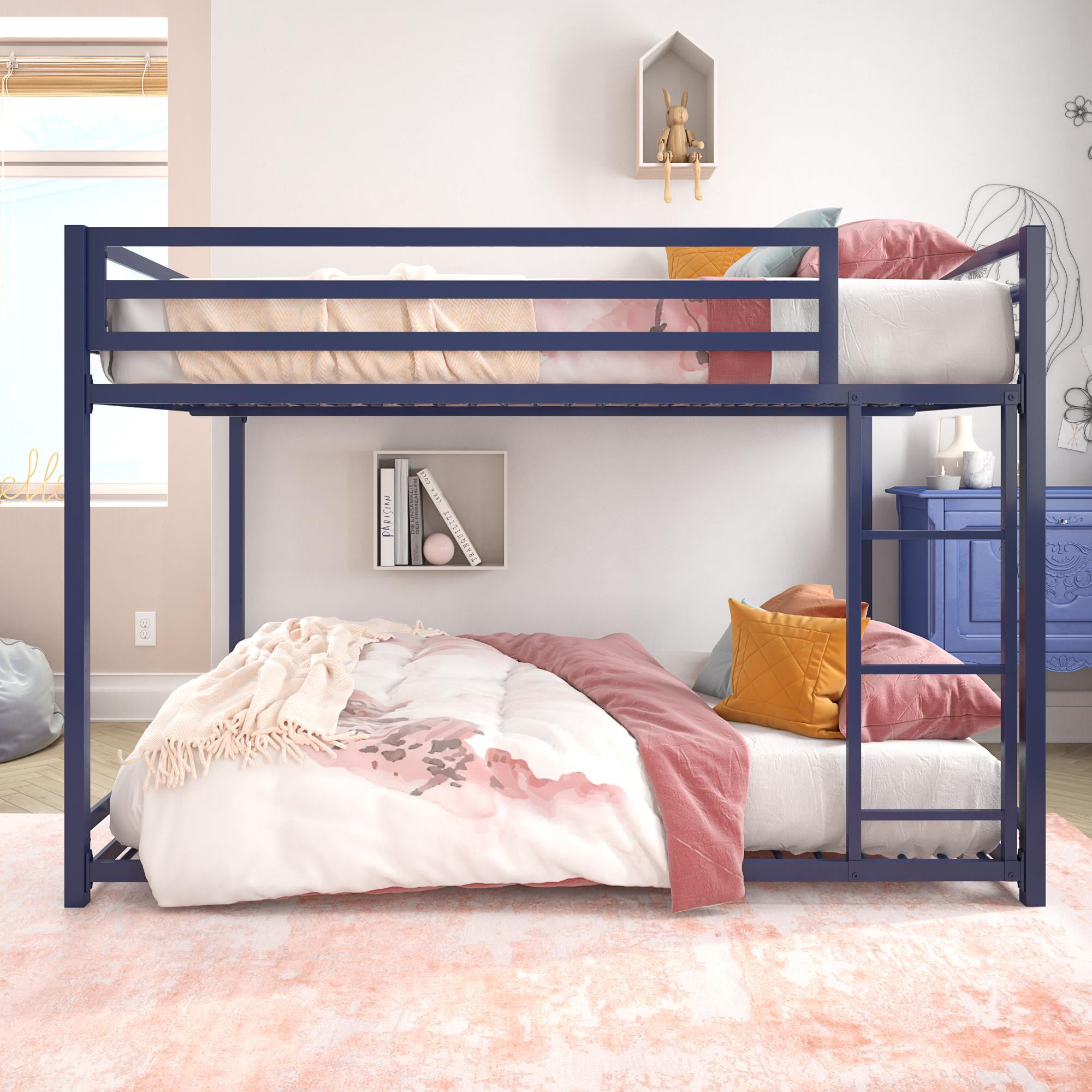 DHP Miles Low Bunk Bed for Kids, Full Over Full, Blue - Walmart.com