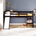 thumbnail image 1 of DHP Milton Kids' Low Loft Bed with Slide, Twin, Brown, 1 of 9