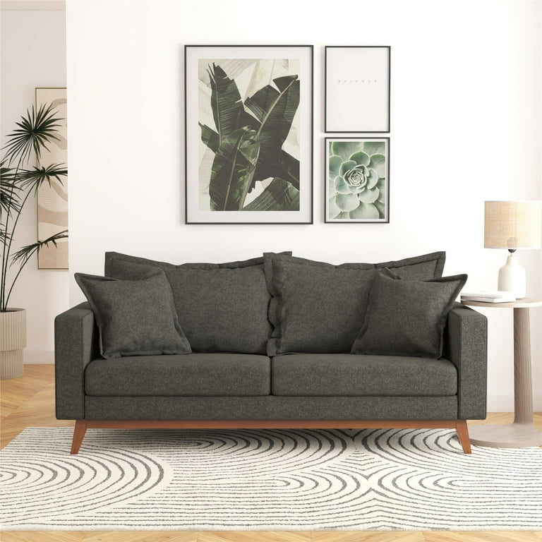 DHP Miriam Pillowback Wood Stretcher Sofa