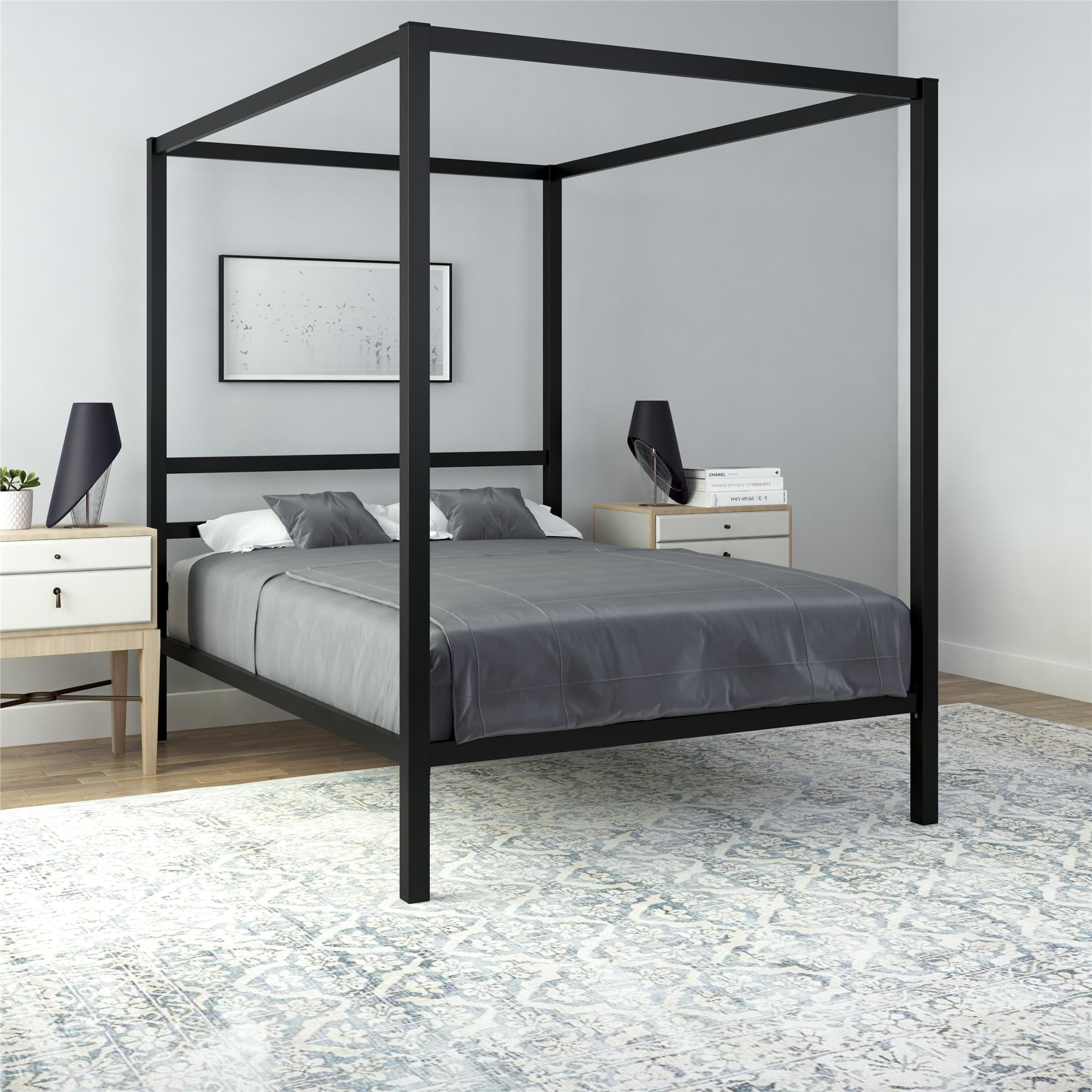 DHP Modern Metal Canopy Platform Bed Frame, Full, Black 