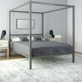thumbnail image 1 of DHP Modern Metal Canopy Poster Bed, Queen, Gunmetal Gray, 1 of 13