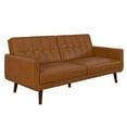 thumbnail image 1 of DHP Nia Modern Adjustable Faux Leather Futon Sofa Bed in Camel Tan, 1 of 9