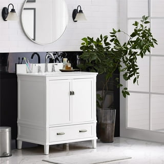 FUNKOL 18 in. W Simplicity Style Freestanding Small Bathroom Vanity with Single Sink and Soft Closing Door in Dark Brown