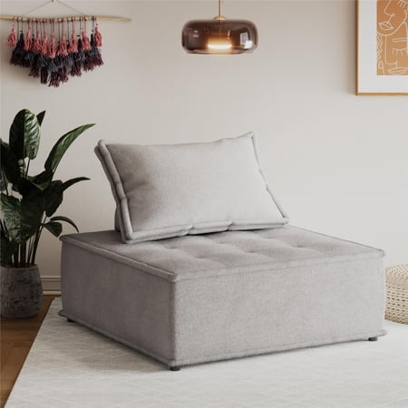 DHP Paloma Upholstered Accent Chair, Textured Taupe Fabric
