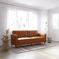 thumbnail image 1 of DHP Pin Tufted Transitional Futon, Camel Faux Leather, 1 of 9