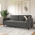thumbnail image 1 of DHP Pin Tufted Transitional Futon, Gray Velvet, 1 of 10