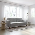 DHP Pin Tufted Transitional Futon, Light Gray Velvet