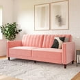 thumbnail image 1 of DHP Pin Tufted Transitional Futon, Pink Velvet, 1 of 10