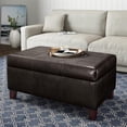 thumbnail image 1 of DHP Rectangular Faux Leather Upholstered Storage Ottoman, Espresso, 1 of 9