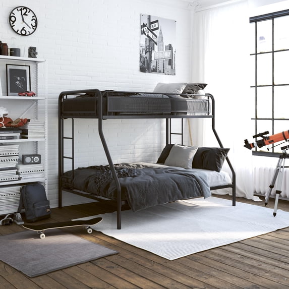 DHP Rockstar Twin/Full Bunk Bed, Multiple Colors - Black