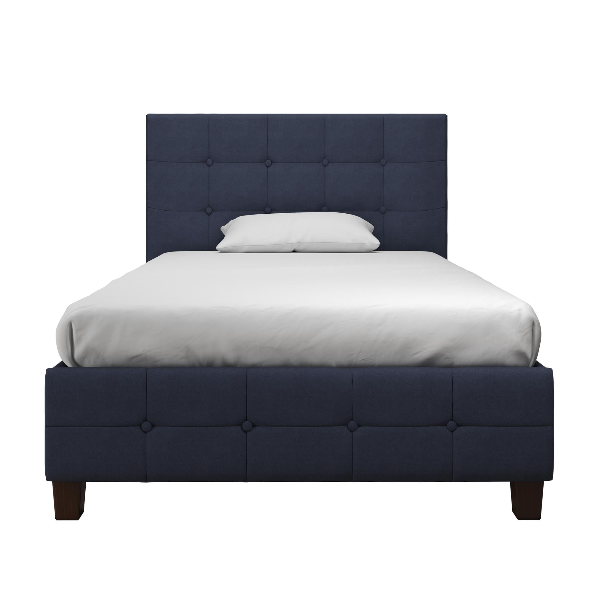 DHP Rose Tufted Upholstered Storage Bed Frame, Full, Gray Linen