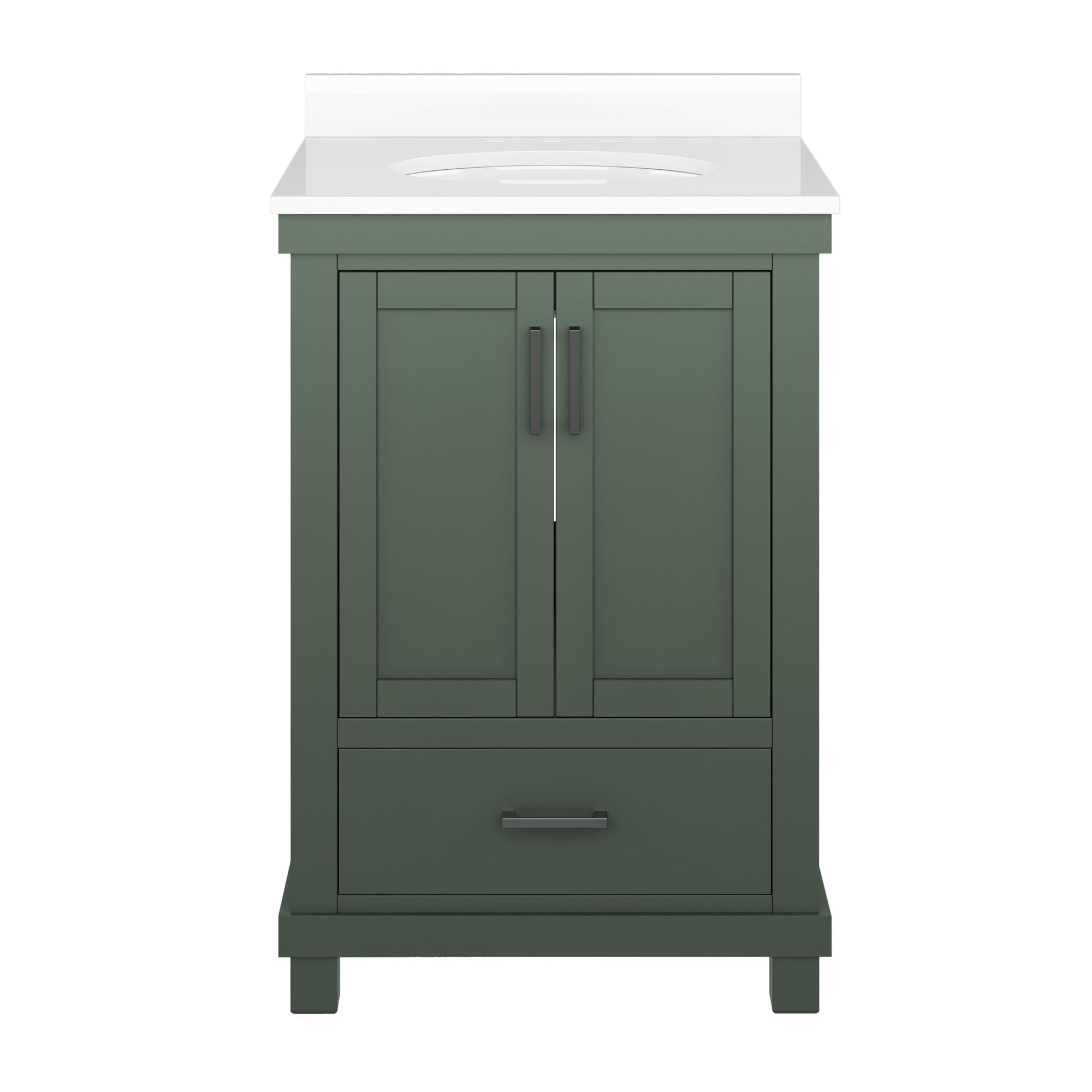 DHP Sunnybrooke 24 Inch Wood Bathroom Vanity with Sink, Green, Top ...