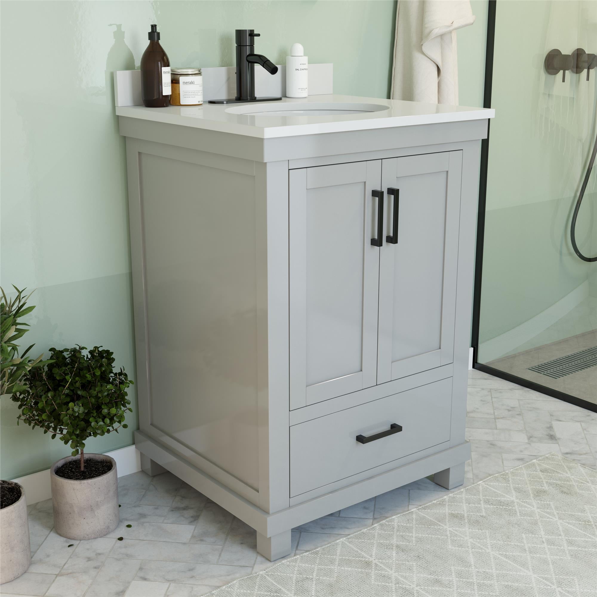 bathroom vanity 24 inch gray