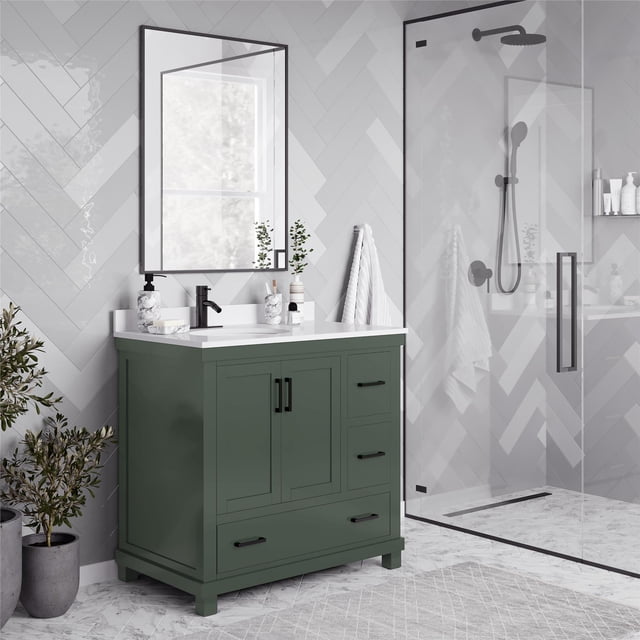 DHP Sunnybrooke 36 Inch Bathroom Vanity with Sink, Green - Walmart.com