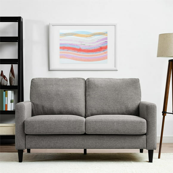 DHP Upholstered Kaci Sofa Loveseat with Minimal Assembly, Gray Linen