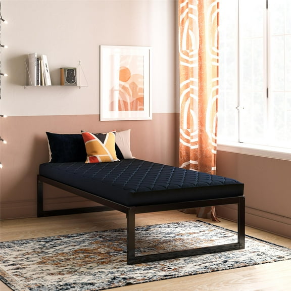 DHP Value 6 Inch Thermobonded Polyester Filled Quilted Top Bunk Bed Mattress, Twin, Navy