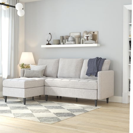 DHP Xandor Modular Sectional Sofa with Storage Chaise, Oat Linen
