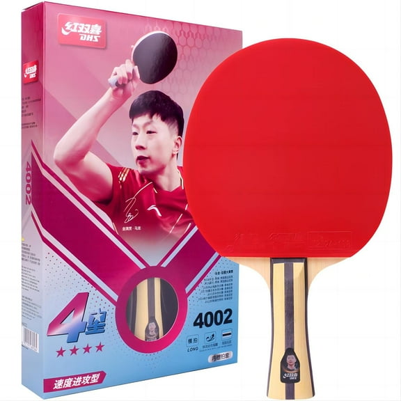 DHS 4002 Ping Pong Paddles Professional Table Tennis Racket with Hurricane Rubber Carrying Case - ITTF Approved Rubber for Tournament Play