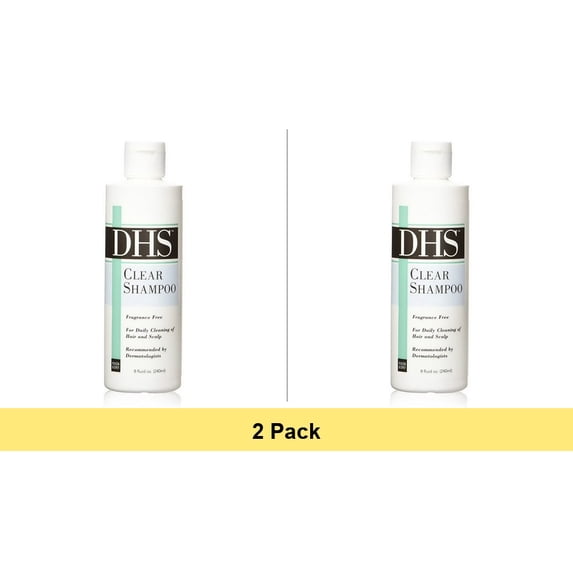 DHS Clear Shampoo For Daily Cleaning Of Hair And Scalp - 8 Oz - 2 Pack