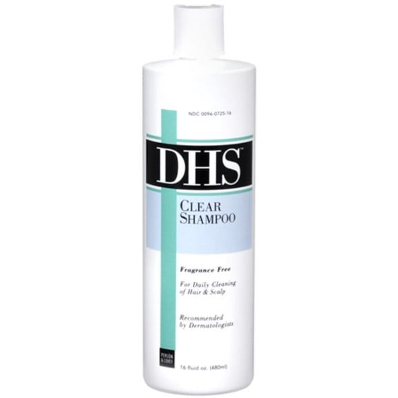 DHS Clear Shampoo Fragrance Free 16 oz (Pack of 2)