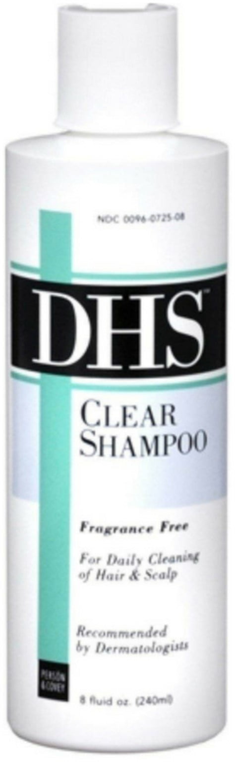 DHS Clear Shampoo Fragrance Free 8 oz (Pack of 2)