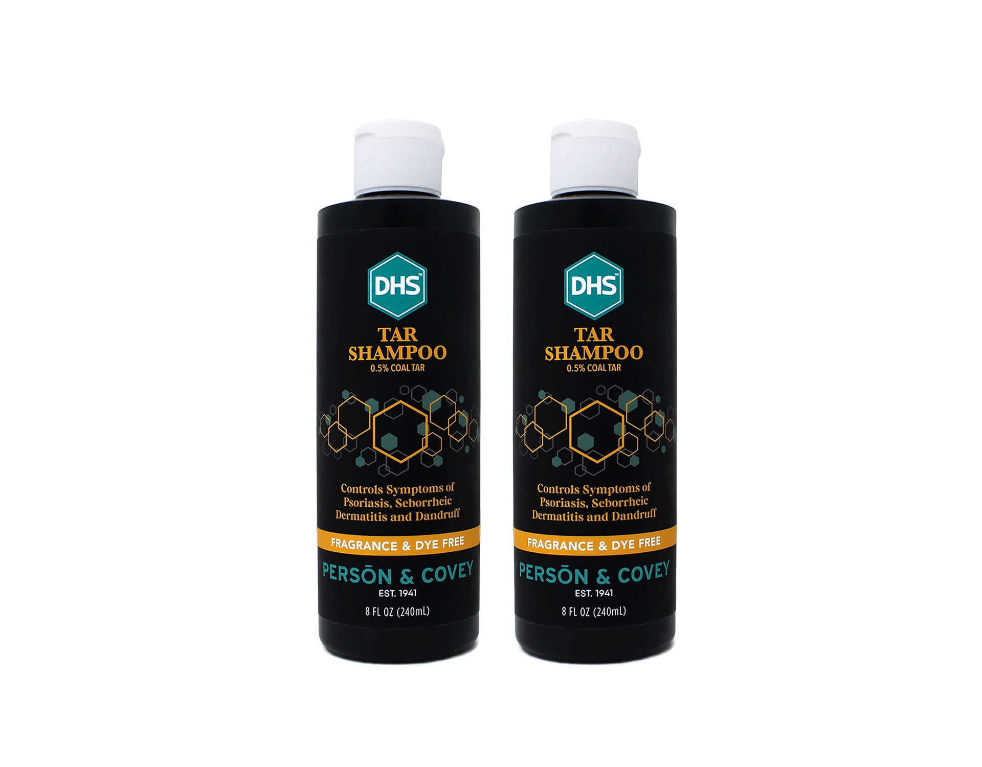 DHS Coal Tar Dandruff & Seborrheic Dermatitis Relief Shampoo 8 oz, 2-Pack