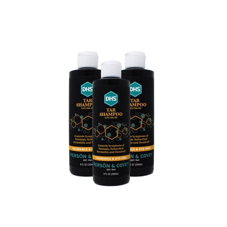 DHS Coal Tar Dandruff & Seborrheic Dermatitis Relief Shampoo, 8 oz, 3-Pack