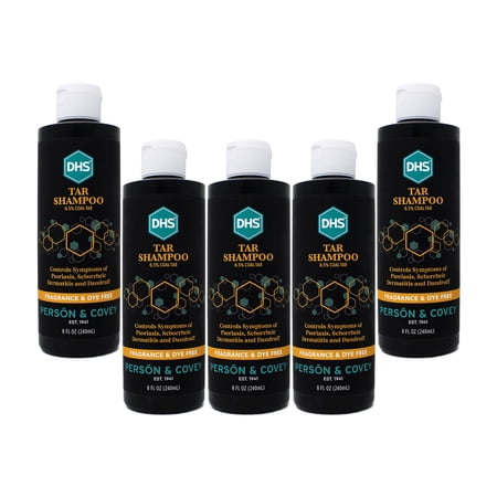 "DHS Coal Tar Dandruff & Seborrheic Dermatitis Relief Shampoo 8 oz, 5-Pack"