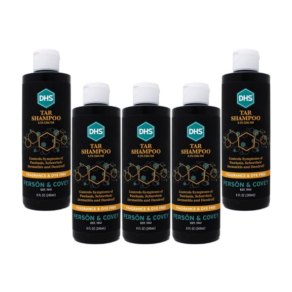 "DHS Coal Tar Dandruff & Seborrheic Dermatitis Relief Shampoo 8 oz, 5-Pack"