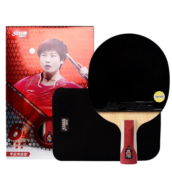 DHS Ping Pong Paddles Professional Table Tennis Racket with Hurricane Rubber Carrying Case - ITTF Approved Rubber for Tournament Play