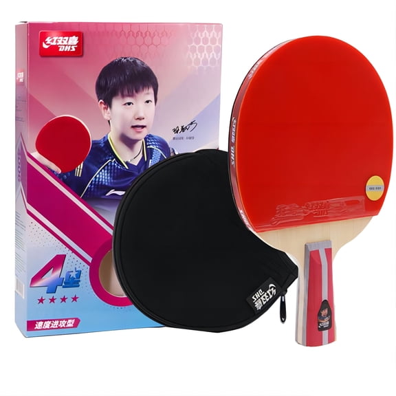 DHS Ping Pong Paddles Professional Table Tennis Racket with Hurricane Rubber Carrying Case - ITTF Approved Rubber for Tournament Play