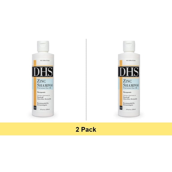 DHS Pyrithione Zinc Gentle Anti Dandruff Shampoo - 8 Oz - 2 Pack