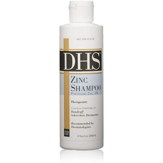 DHS Shampoo Pyrithione Zinc, Dandruff & Seborrheic Dermatitis, 8oz, 2-Pack