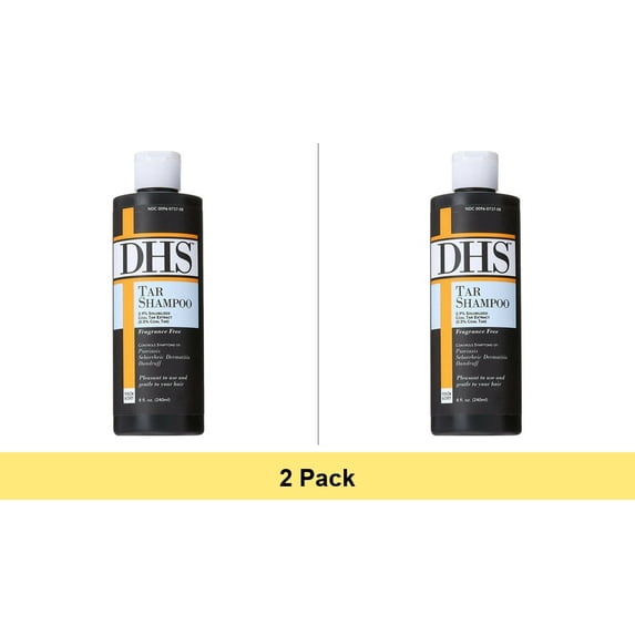 DHS Tar Shampoo 8 oz - 2 Pack | Therapeutic Scalp Treatment Shampoo
