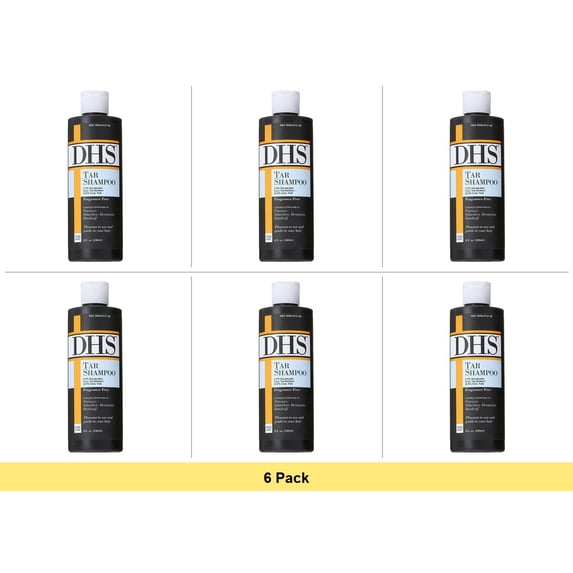 DHS Tar Shampoo 8 oz - 6 Pack Bundle for Scalp Health