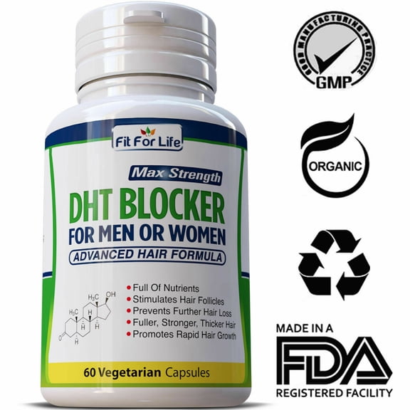 DHT Blocker Hair Fast Growth Herbal Pills Prevent Anti Loss Stimulate 60 Caps