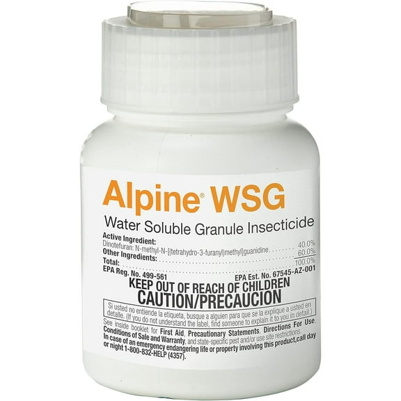 DHTZ Alpine WSG Water Soluble Granule Insecticide, Indoor Outdoor Pest Control for Ants, Flies, Bed Bugs, German Cockroach, 200 Grams