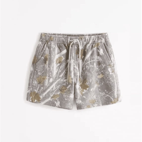 DHXXH Camo Sweat Shorts Casual Elastic Waist Lounge Shorts Drawstring Maple Leaf Print Athletic Shorts for Man Women