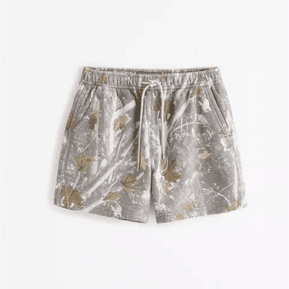 DHXXH Camo Sweat Shorts Casual Elastic Waist Lounge Shorts Drawstring Maple Leaf Print Athletic Shorts for Man Women