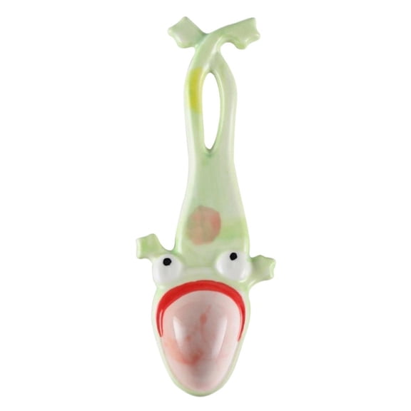 DHliIQQ 5Pcs Ceramic Long Handled Household Ugly and Cute Frog Spoon For Eating, Drinking Soup, Cute Spoon Alternative, Dessert Spoon,