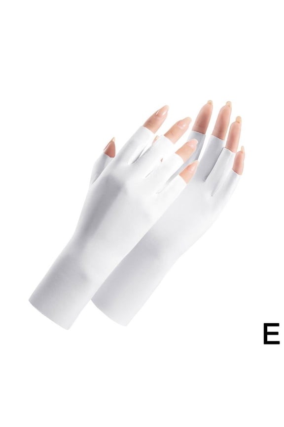 DHliIQQ Anti UV Gloves for Nail Lamp Light Manicure Gloves,Summer UV Protection Gloves Cool Gloves Sun Block Driving Gloves Unisex,Women Fingerless Gloves G2G6